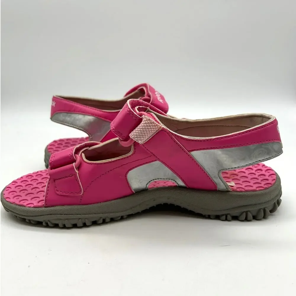 Reebok Wave Glider III Kids Sport Sandals SIZE 5 Pink Gray Hook & Loop Beach